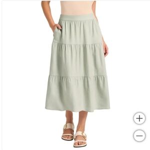 NWT Matty M Women's Linen Blend Skirt Light Green L